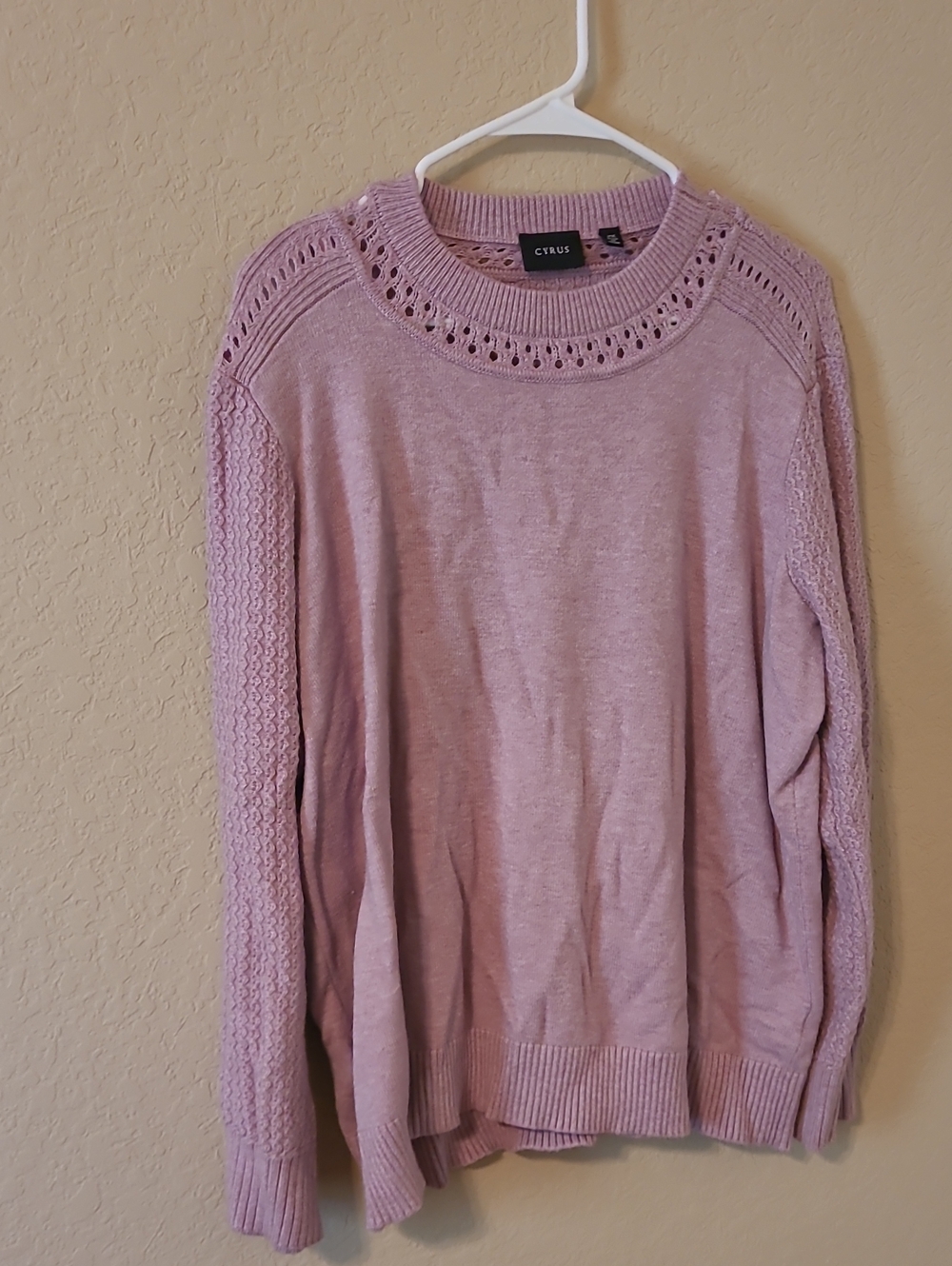 Cyrus Dusty Pink Crewneck Knit Sweater